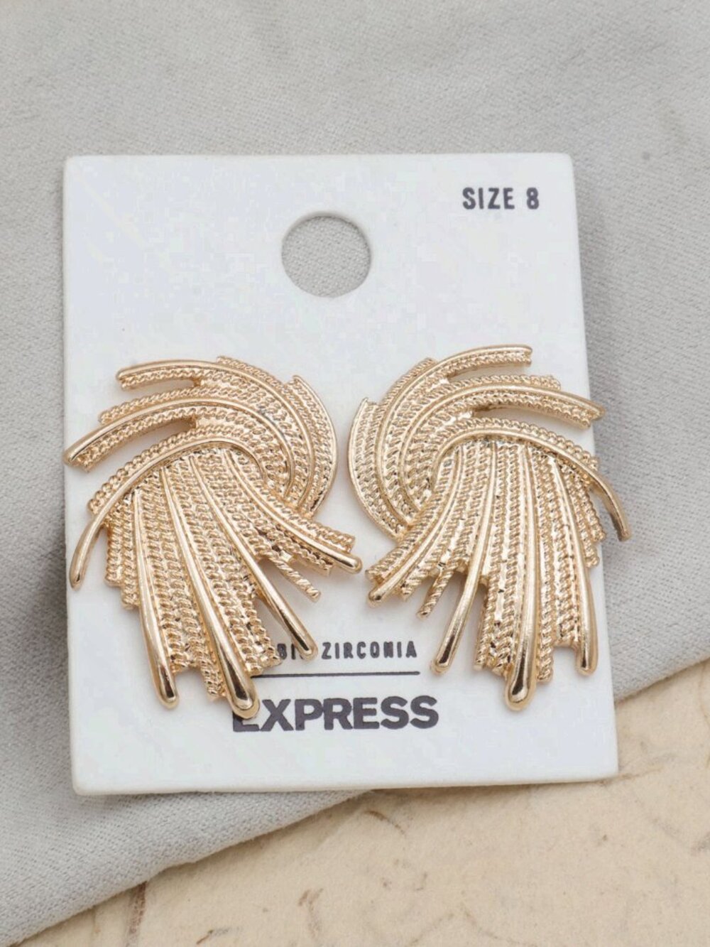 Express Gold Cubic Zirconia Earrings Trendy